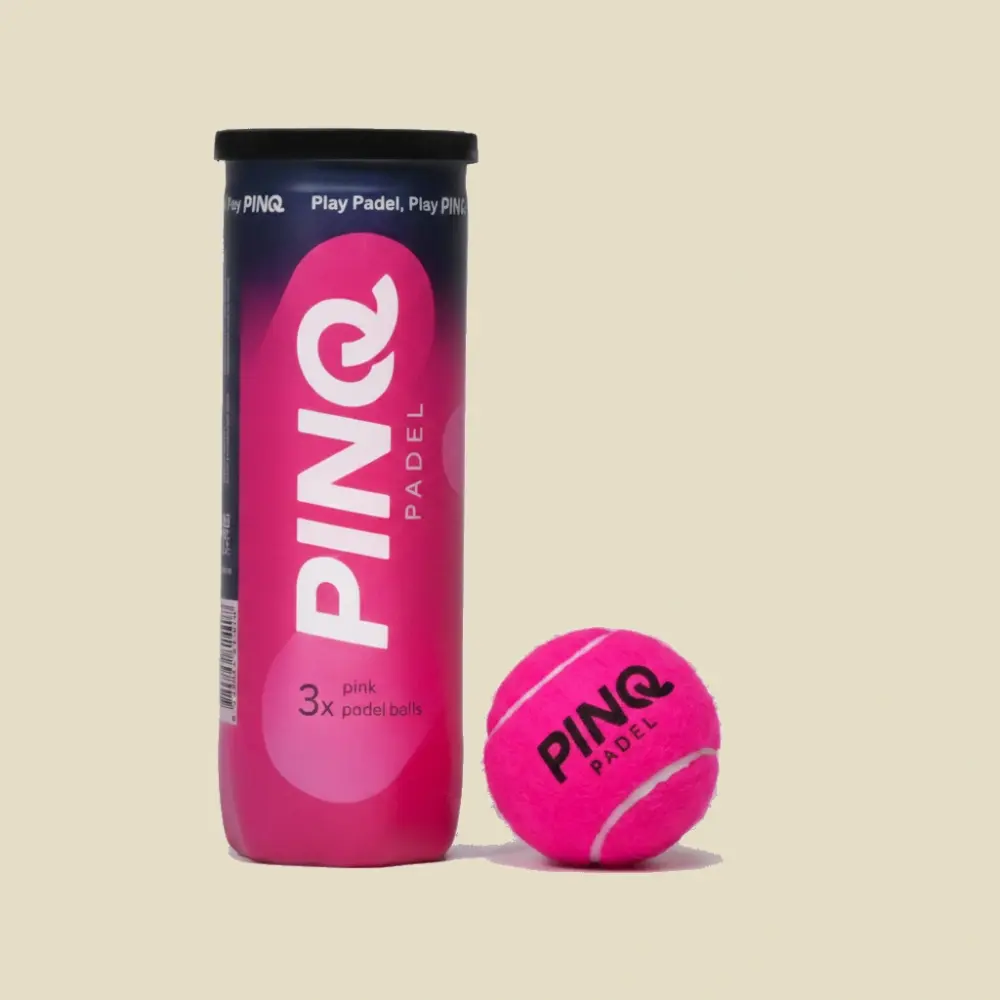 PINQ padelio kamuoliukai rožiniai – 1 vnt., 3 kamuoliukai, vaizdas iš priekio